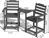 Tall Adirondack Chair, All Weather Resistant Adirondack Bar Stools for Patio, Lawn, Garden, Swimming Pool - Photo 2