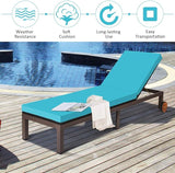 DORTALA Outdoor Pool Chaise Lounge Chair, Metal Rattan Lounger Recliner Chair W/Wheels - Photo 6