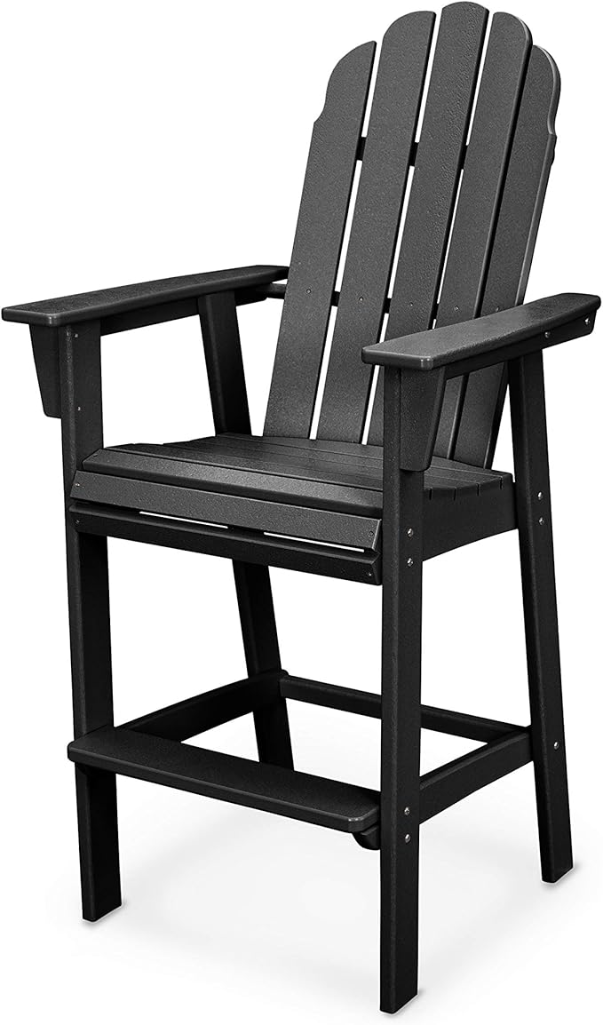 POLYWOOD® Vineyard Bar Chair, Black