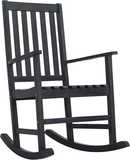 SAFAVIEH PAT6707K Outdoor Collection Barstow Dark Slate Gray Rocking Chair