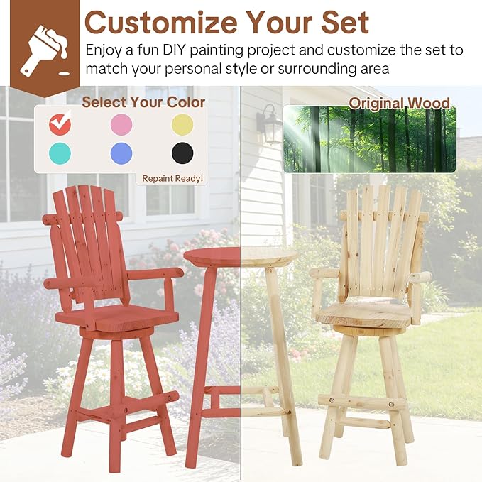 HOMEDIARY 3 Piece Outdoor Bar Set - Photo 8