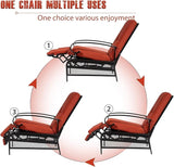 SUNCROWN Outdoor Recliner Chairs Patio Adjustable Relaxing Chair Outdoor Metal Furniture Chair with Thick Cushion and - Photo 4