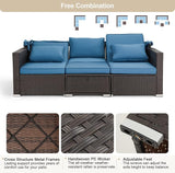 Vicluke 6 Pieces Patio Furniture Sets Outdoor Sectional Sofa Set Rattan Daybed with Retractable Canopy - Photo 5