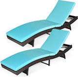 Tangkula Outdoor Folding Chaise Lounger, Rattan Patio Lounge Chair with Removable Thick Cushion, 5 Adjustable Levels - Photo 1