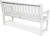 POLYWOOD Traditional Garden Bench, White, 60 Inch - Heavy Duty HDPE Outdoor Bench for Patio, Porch - Photo 4