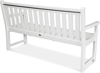 POLYWOOD Traditional Garden Bench, White, 60 Inch - Heavy Duty HDPE Outdoor Bench for Patio, Porch, Backyard - Classic Park Bench Style Seating for 3 People