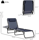 Outsunny Folding Chaise Lounge Chair Set of 2, Patio Sun Tanning Chair - Photo 3