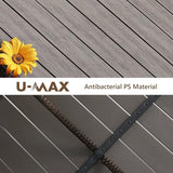 U-MAX Wicker Outdoor Dining Table, 54” Metal Frame Table for Patio Furniture or Indoor (Brown) - Photo 6
