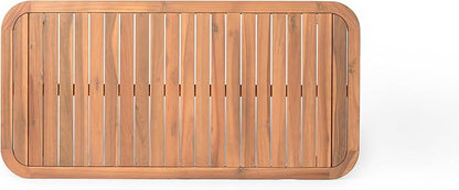 Christopher Knight Home Walla Patio Acacia Wood Coffee Table, Solid Wood Outdoor Table for Patio Furniture Set, Slat Panel Rectangular Top, Light Teak