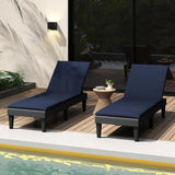 HAPPYGRILL Outdoor Chaise Lounge Chair Rattan Recliner Lounger with Removable Cushion & 3-Level Adjustable Backrest - Photo 2