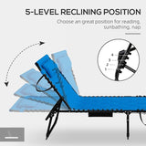 Outsunny Padded Folding Chaise Lounge Chair Outdoor Set of 2, 5-Level Reclining Patio Loungers - Photo 5