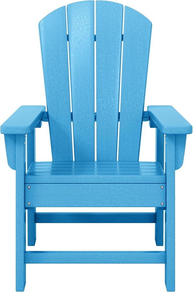 WestinTrends Malibu Kids Outdoor Adirondack Plastic Patio Chair (Set of 2), Pacific Blue