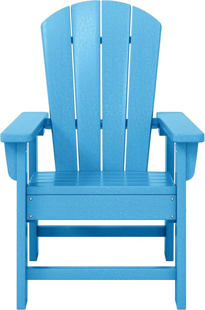 WestinTrends Malibu Kids Outdoor Adirondack Plastic Patio Chair (Set of 2), Pacific Blue