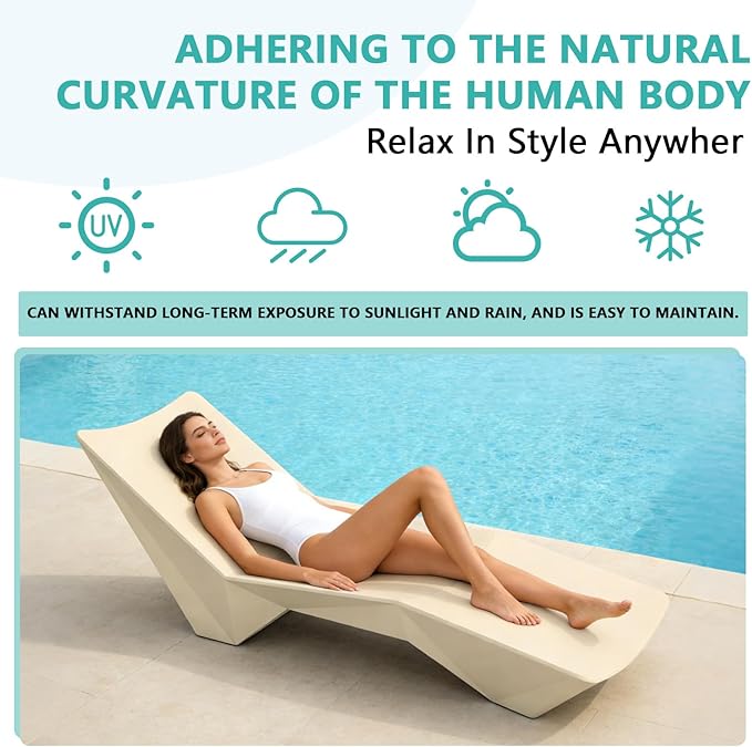 Ergonomic Pool Lounger, Water Chaise with Weight Box, in-Pool Lounge Chair for Shallow Water, Easy Assembly - Photo 3