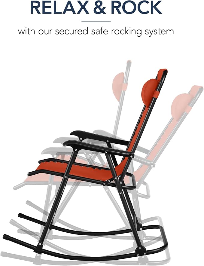 Best Choice Products Outdoor Folding Rocking Chair, Zero Gravity Lounge Chair - Photo 4