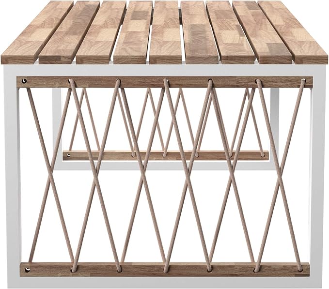 SEI Furniture Wallmond Outdoor Cocktail Table, Natural and White