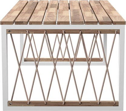 SEI Furniture Wallmond Outdoor Cocktail Table, Natural and White