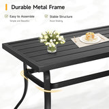 ONBRILL Small Metal Outdoor Coffee Side Table, Steel Coffee Tables for Patio, Outside, Garden, Balcony - Photo 6
