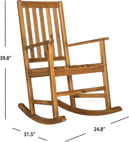 SAFAVIEH Outdoor Collection Barstow Teak Rocking Chair