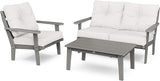 POLYWOOD® Lakeside Deep Seating Set, Slate Grey/Textured Linen - Photo 1