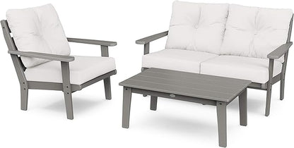 POLYWOOD® Lakeside Deep Seating Set, Slate Grey/Textured Linen