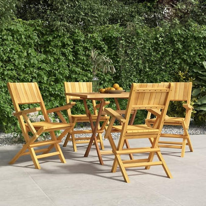 Folding Patio Chairs 4 pcs 21.7"x24"x35.4" Solid Wood Teak Outdoor Chairs Furniture Balcony Furniture Suitable for Gardens, Pools, patios.