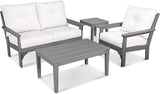 POLYWOOD® Vineyard 4-Piece Deep Seating Set in Slate Grey/Natural - Photo 1