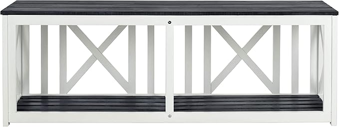 SAFAVIEH Outdoor Collection Branco Dark Slate Grey Bench