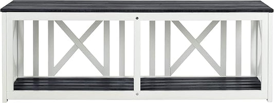 SAFAVIEH Outdoor Collection Branco Dark Slate Grey Bench