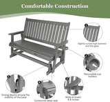 HIPS Patio Glider with Cup Holders, Durable Poly Lumber Material, All-Weather Resistant - Photo 5