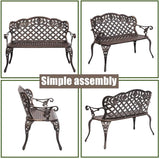 LEEXCCOS Updated Version & Stronger 42.5" Metal Garden Benches for Outdoors - Photo 8