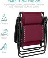 Best Choice Products 30” Wide Folding Zero Gravity Outdoor Recliner Patio Lounge Chair w/Adjustable Canopy Shade - Photo 9