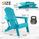 FUNBERRY Folding Adirondack Chair Set of 6, All Weather HDPE Fire Pit Chairs with Cup Holder for Outdoor - Photo 3