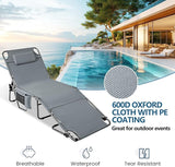 Tanning Chair with Face Hole, Adjustable Folding Chaise Lounge Chairs for Outside with Detachable Pillow & - Photo 7