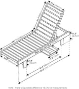 Furinno TIOMAN Outdoor Lounger, Malo Sun Lounge Chair with Tray, for Patio, Garden, Porch, Natural - Photo 3