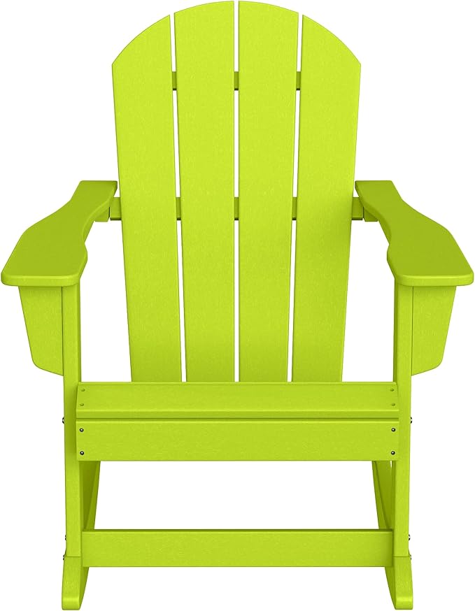 WestinTrends Malibu Outdoor/Patio Poly Adirondack Rocking Chair, Lime