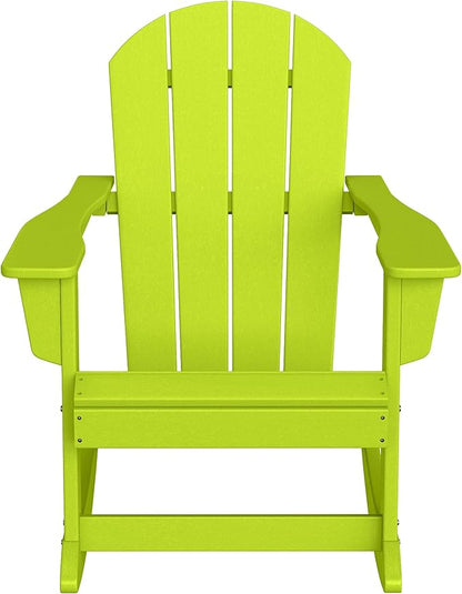 WestinTrends Malibu Outdoor/Patio Poly Adirondack Rocking Chair, Lime