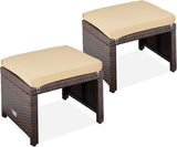 Best Choice Products Set of 2 Wicker Ottomans, Multipurpose Outdoor Furniture for Patio, Backyard, Additional Seating - Photo 1