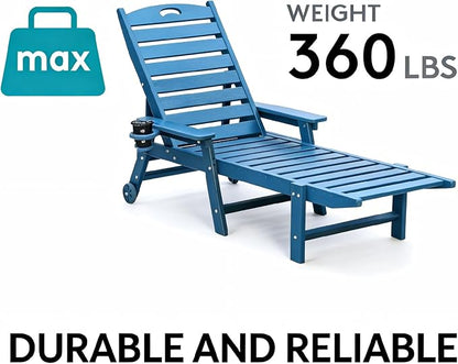 Outdoor Chaise Lounge Chair with Adjustable Backrest and Heavy-Duty Support for Ultimate Relaxation