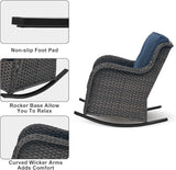 Rilyson Patio Chairs Outdoor Rocking Chair - 3 Piece Wicker Patio Bistro Set Rattan Patio Furniture Rocker Chairs and - Photo 3