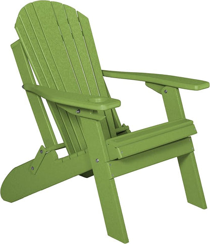 Furniture Barn USA Poly Folding Adirondack Chair with Smart Phone Holder, Tropical Lime Green