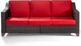 Joyside Patio Sofa - 3 Seater Rattan Sofa, All Weather High Back Sofa - Photo 6