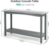 Outdoor Console Table, All-Weather 2-Tier Patio Console Table, Outside Plant Stand Table, Low Maintenance - Photo 3