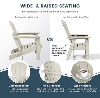 WO WESTIN OUTDOOR HDPE Laguna Adirondack Casual Patio Dining Chair,Sand