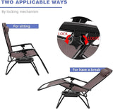 Homall Zero Gravity Patio Folding Lawn Chairs Outdoor Gravity Camp Reclining Lounge Chair with Pillows for Poolside - Photo 8