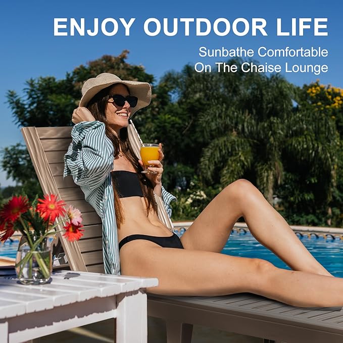 Outdoor Chaise Lounge Chair – Adjustable Waterproof Lawn Chair for Relaxation - Photo 4
