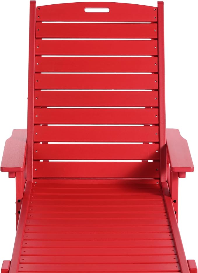 WO WESTIN OUTDOOR HDPE Laguna Poly Reclining Chaise Lounge, Red