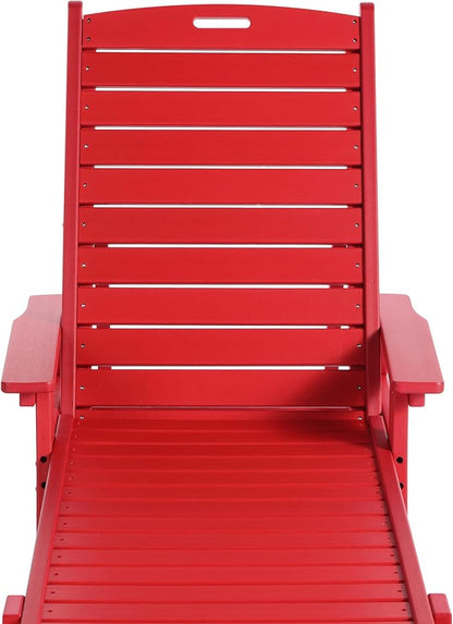 WO WESTIN OUTDOOR HDPE Laguna Poly Reclining Chaise Lounge, Red