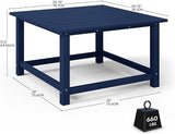 Costaelm Patio Conversation Table, Tatio Accent HDPE Outdoor Weather Resistant - Photo 3