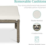 Best Choice Products Set of 2 Wicker Ottomans, Multipurpose Outdoor Furniture for Patio, Backyard, Additional Seating - Photo 6